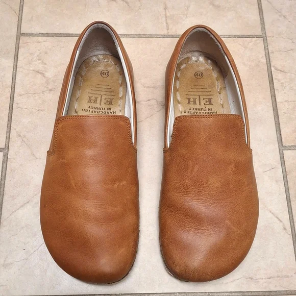 Earthing Harmony Honey Brown Leather Grounding Slip On Shoes 40 / 9 - Picture 3 of 12